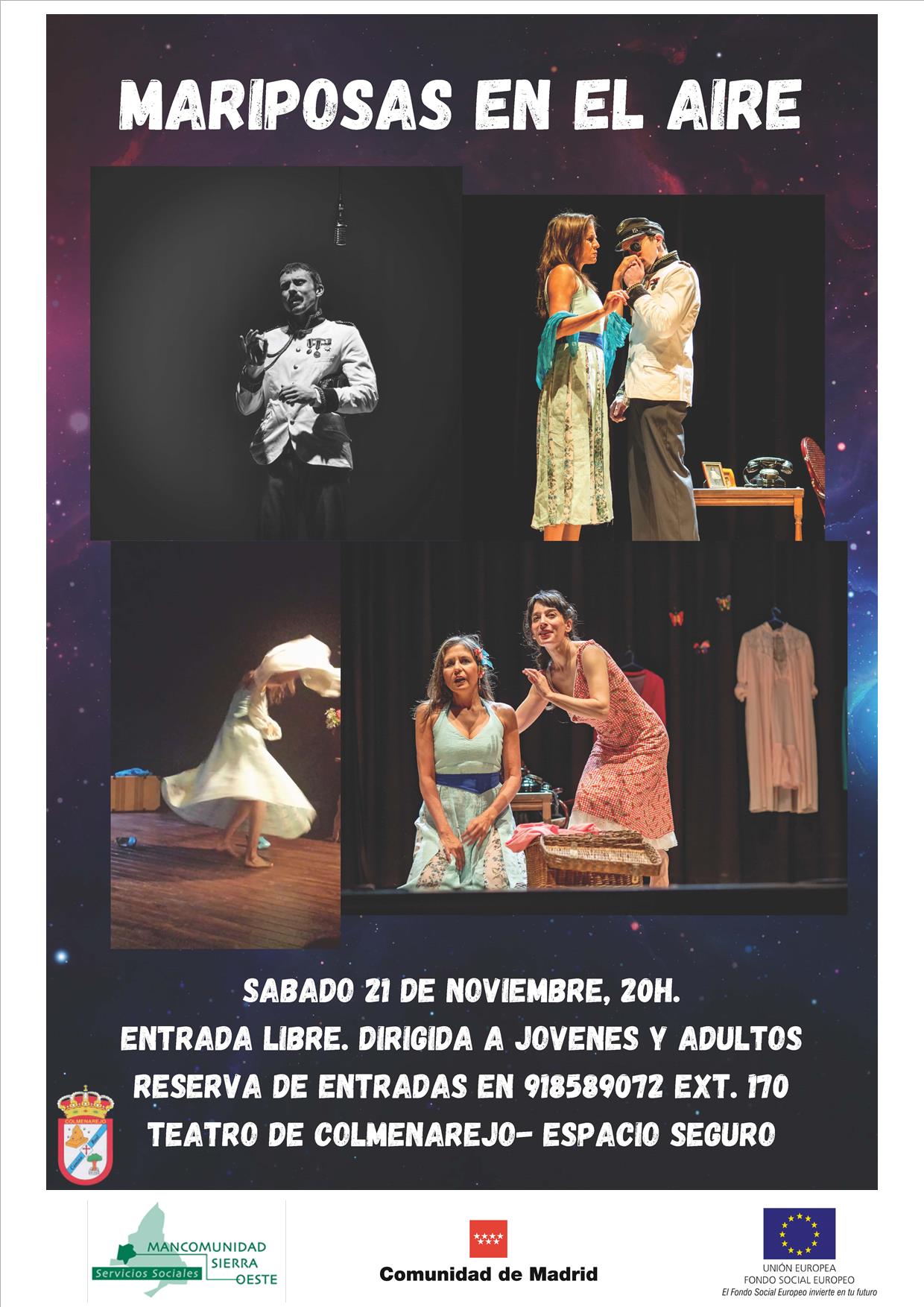 Teatro adultos: MARIPOSAS EN EL AIRE @ Teatro de Colmenarejo